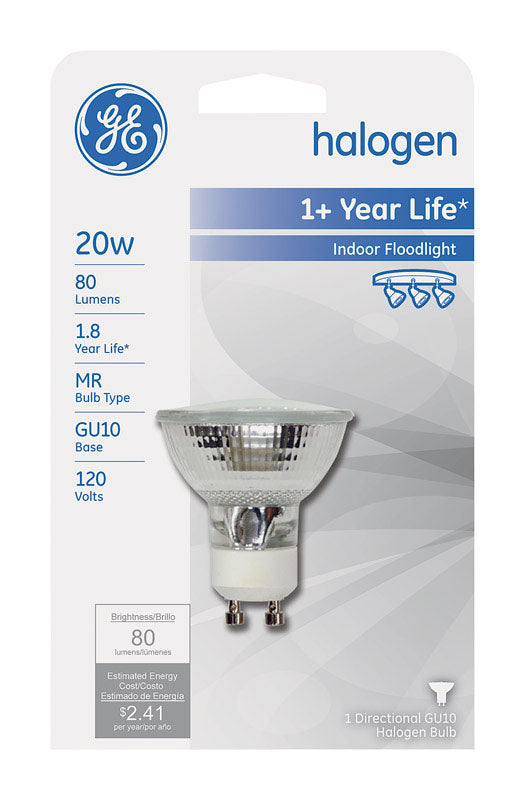 GE - GE Edison 20 W MR16 Floodlight Halogen Bulb 80 lm White 1 pk