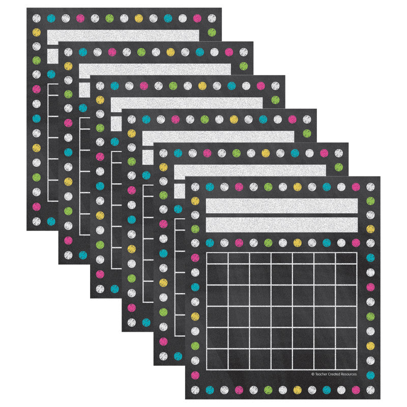 TEACHER CREATED RESOURCES - Chalkboard Brights Mini Incentive Charts, 36 Per Pack, 6 Packs