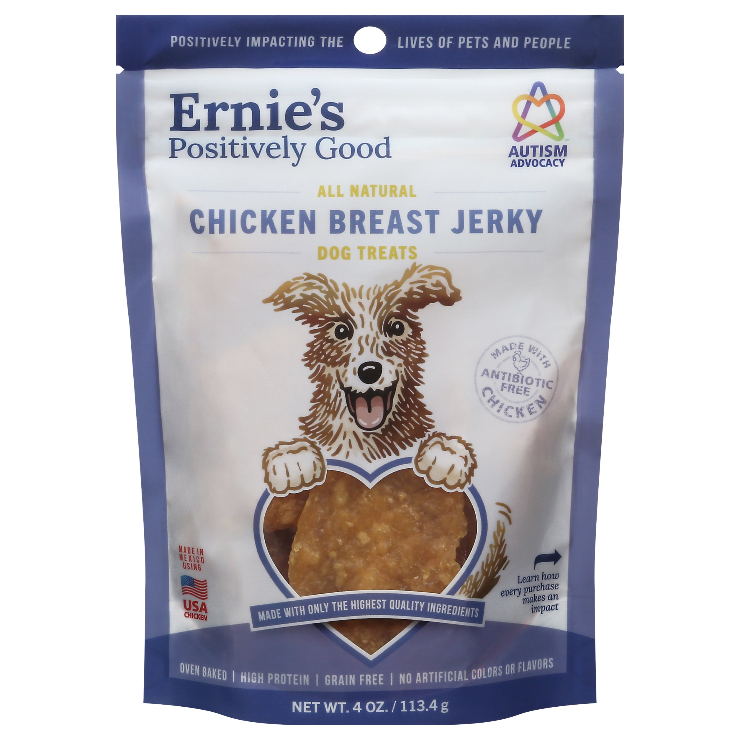 Ernie's Chicken Breast Jerky Dog Treats 4 oz - Case of 12