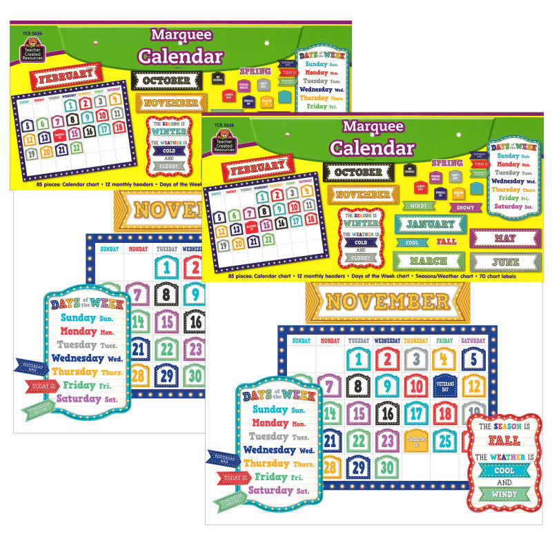 TEACHER CREATED RESOURCES - Marquee Calendar Bulletin Board Set, 2 Sets