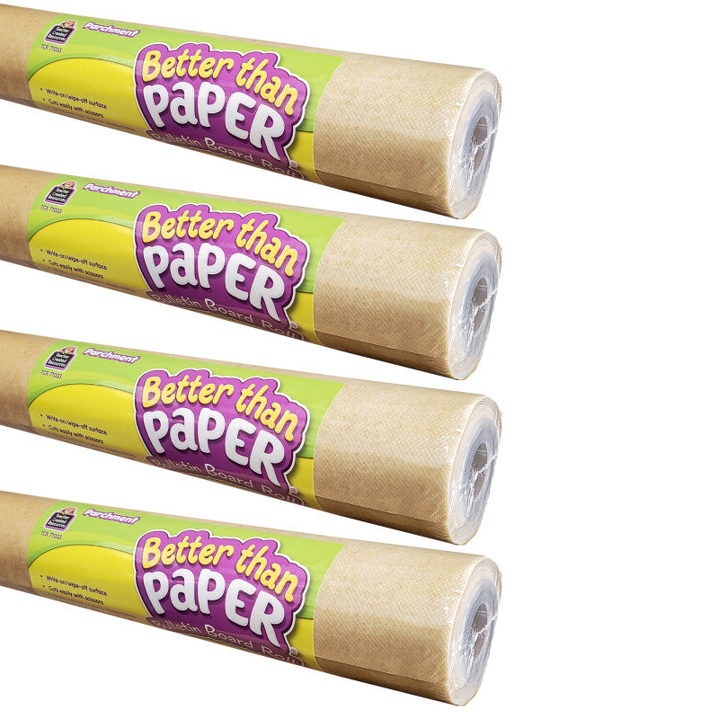 TEACHER CREATED RESOURCES - Better Than Paper® Bulletin Board Roll, 4' x 12', Parchment, Pack of 4