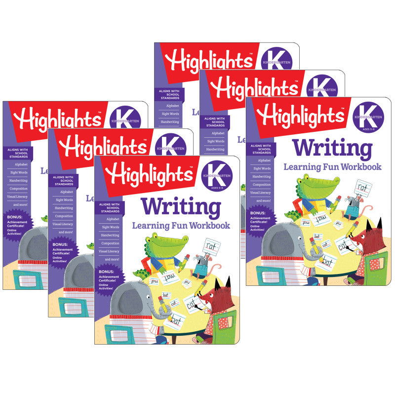 HIGHLIGHTS - Learning Fun Workbooks, Kindergarten Writing, Pack of 6
