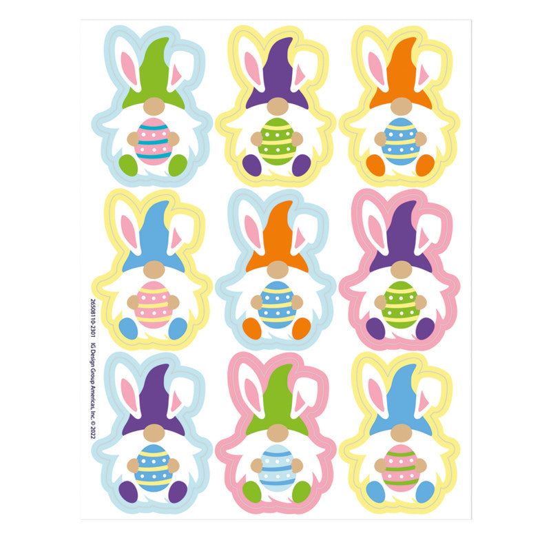 EUREKA - Easter Gnome Giant Stickers, 36 Per Pack, 12 Packs