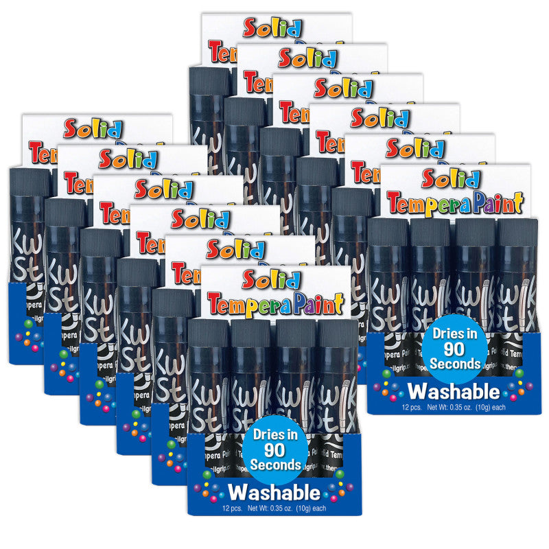 THE PENCIL GRIP - Kwik Stix Single Color Pack, Black, 12 Per Box, 12 Boxes