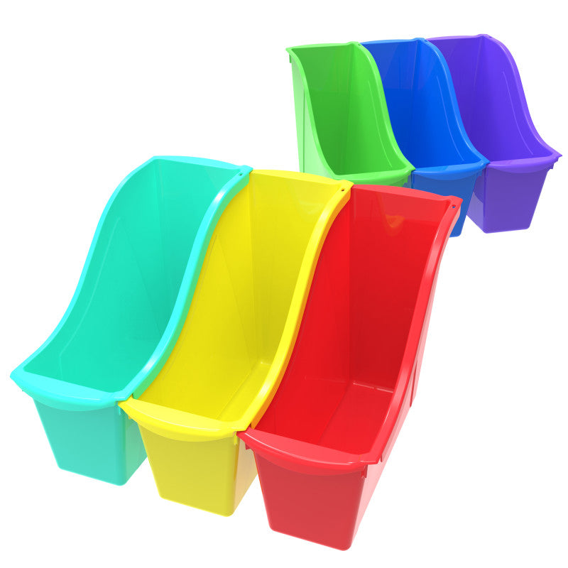 STOREX - Small Book Bin, Assorted Color, Set of 6