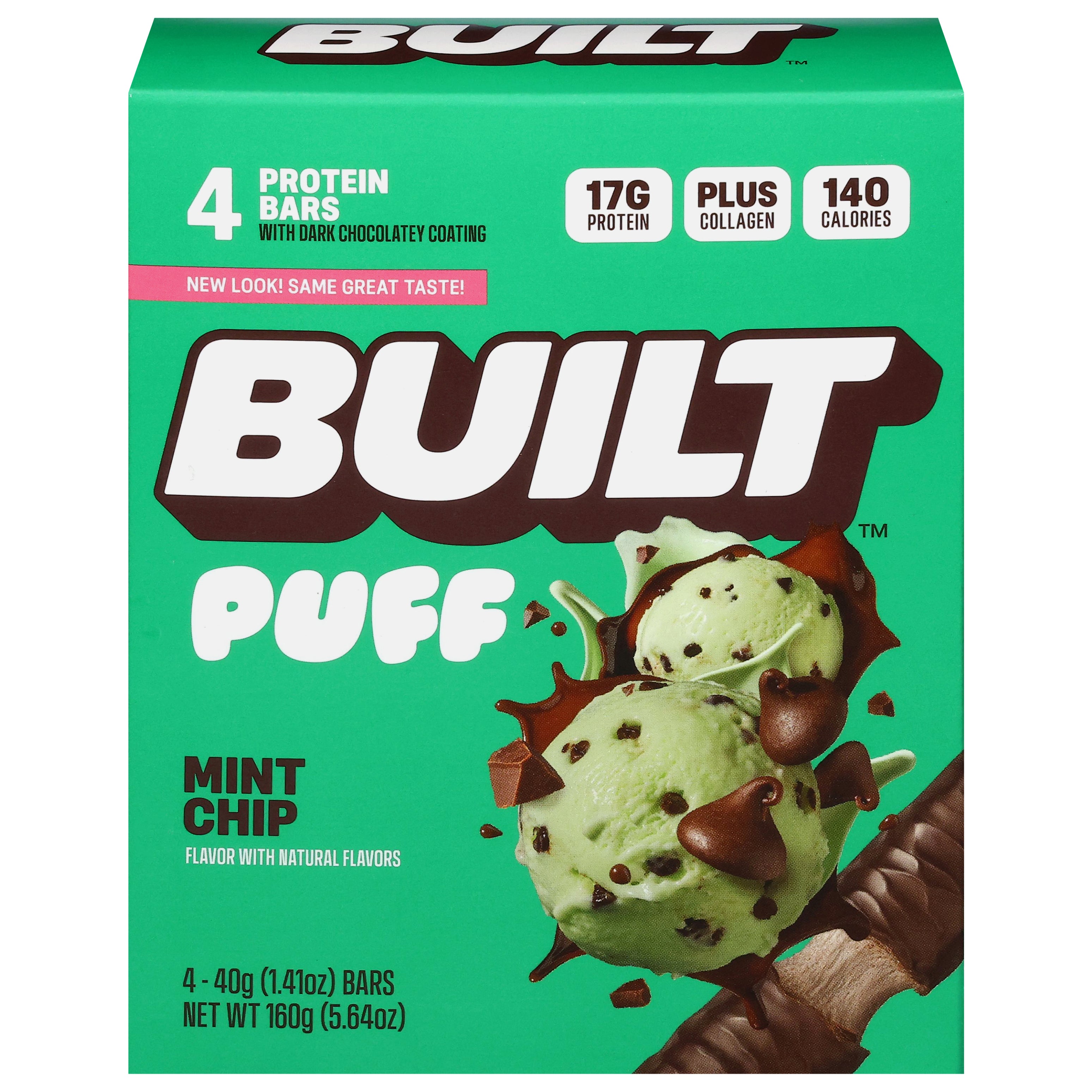 B2B Brothers Puff Mint Chip Protein Bars 4 - 1.41 oz Bars - Case of 6