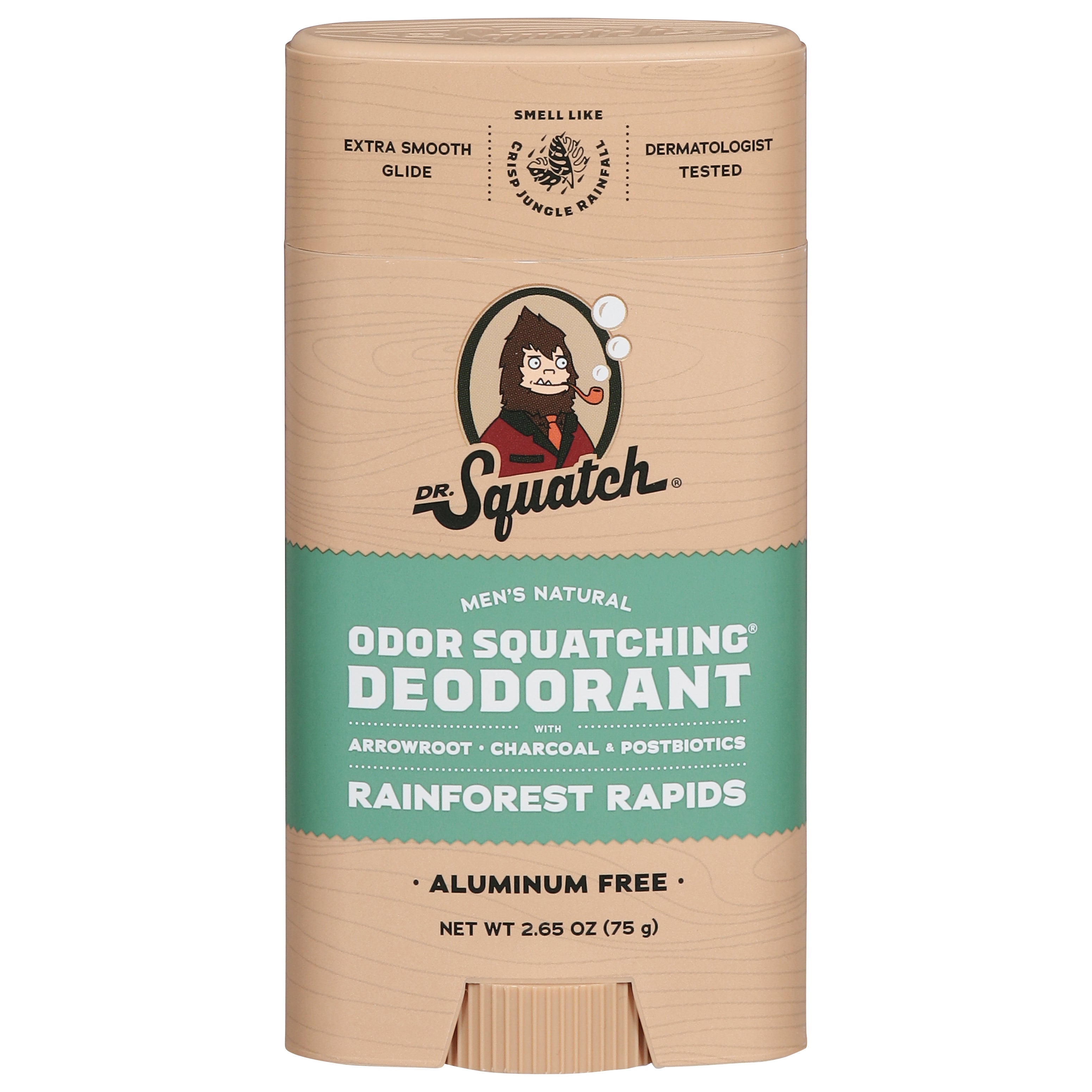 Dr. Squatch Men's Natural Odor Squatching Rainforest Rapids Deodorant 2.65 oz - Case of 1