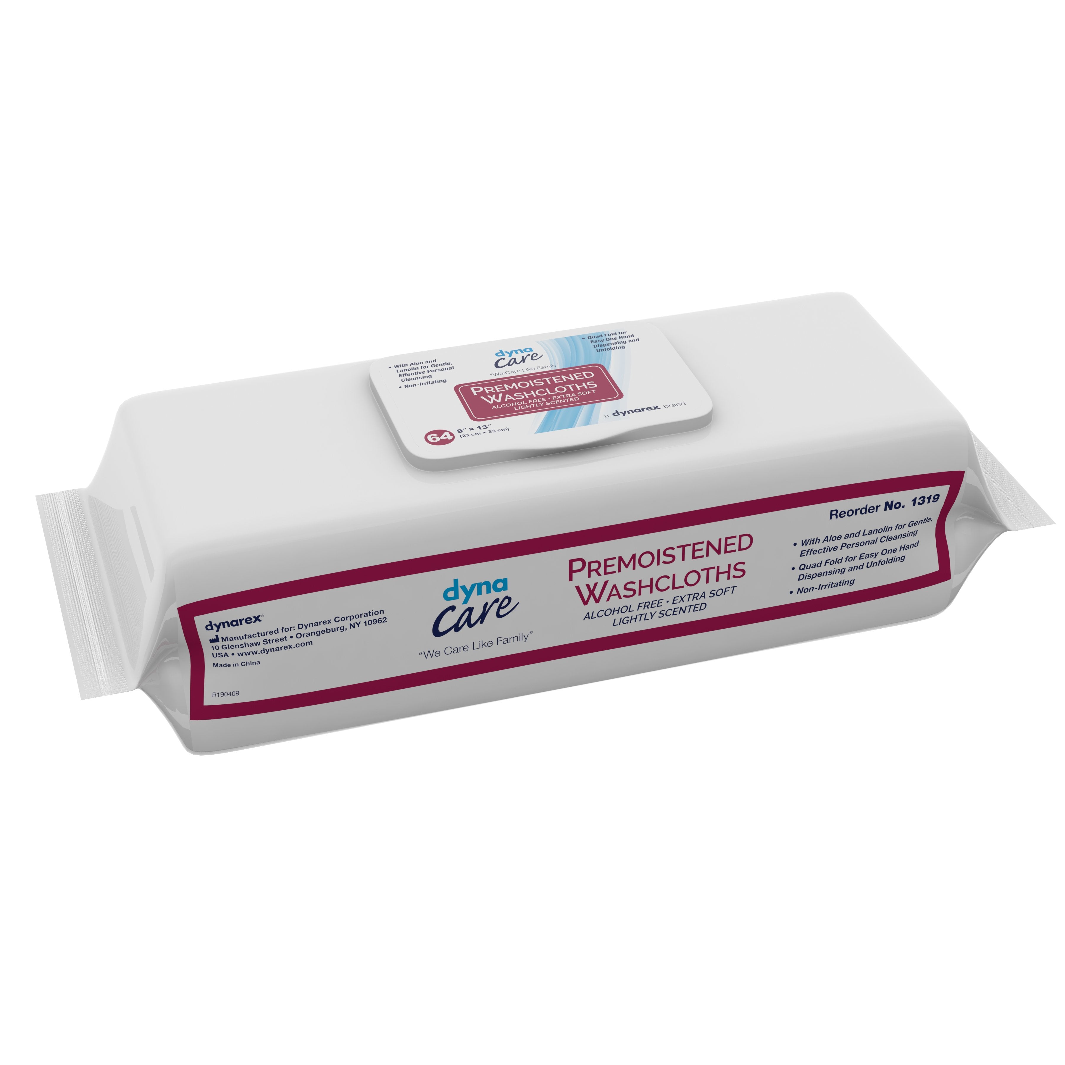 Dynarex - Personal Cleansing Wipe Dynarex® Soft Pack Unscented 64 Count [1/PK]