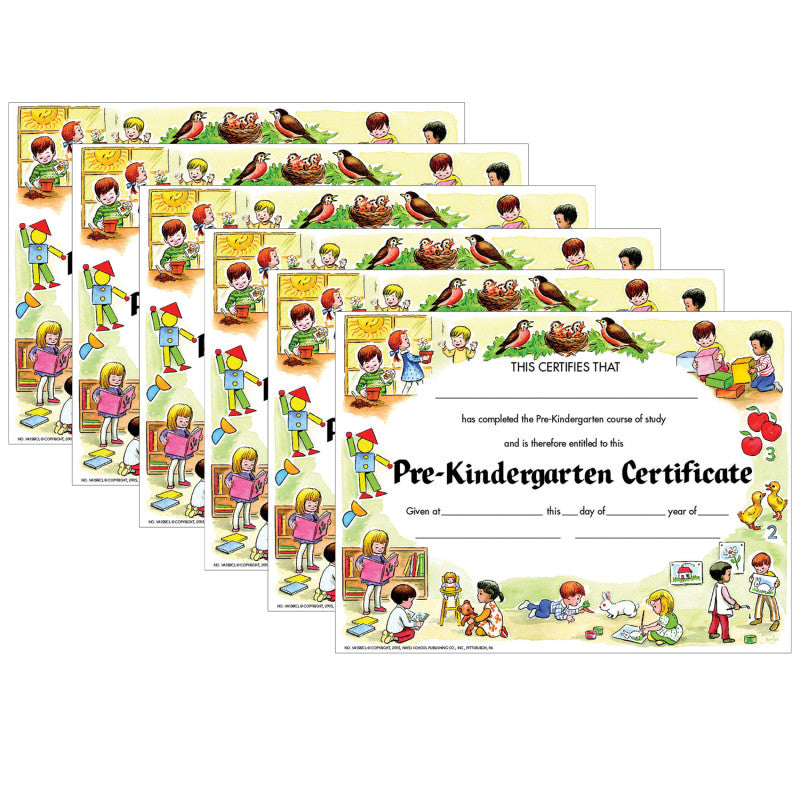 HAYES PUBLISHING - Pre-Kindergarten Certificate, 30 Per Pack, 6 Packs