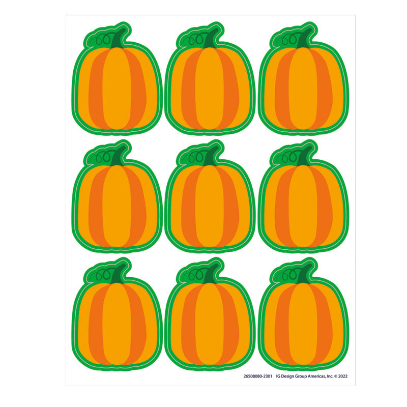 EUREKA - Fall Pumpkin Giant Stickers, 36 Per Pack, 12 Packs