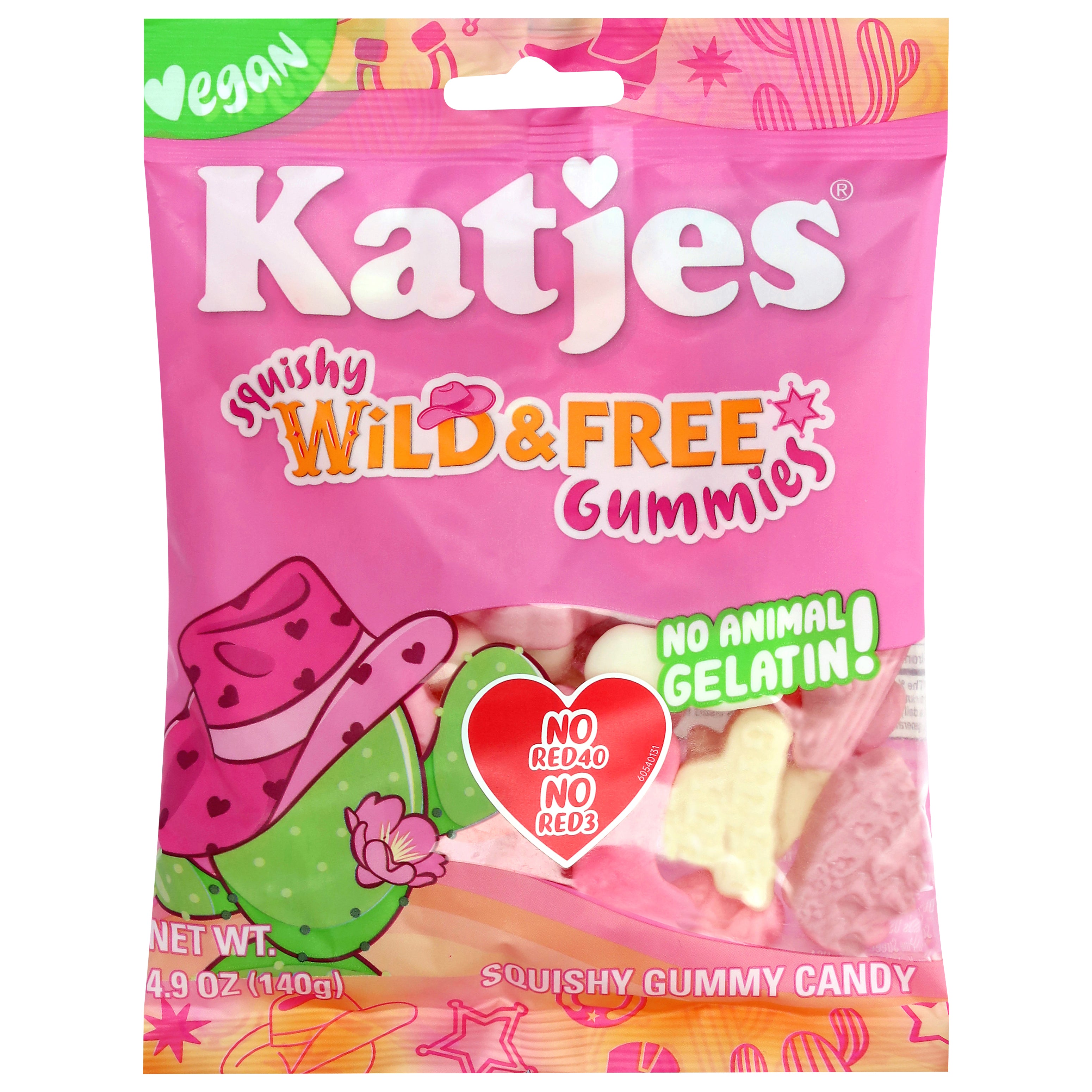 Katjes Squishy Wild & Free Gummy Candy 4.9 oz - Case of 12