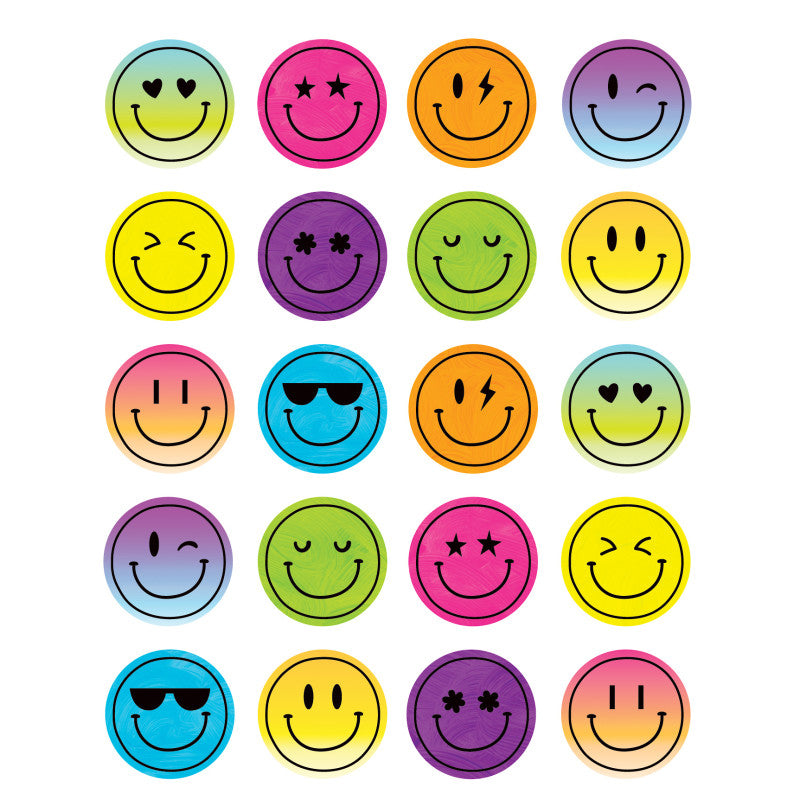 TEACHER CREATED RESOURCES - Brights 4Ever Smiley Faces Stickers, 120 Per Pack, 12 Packs