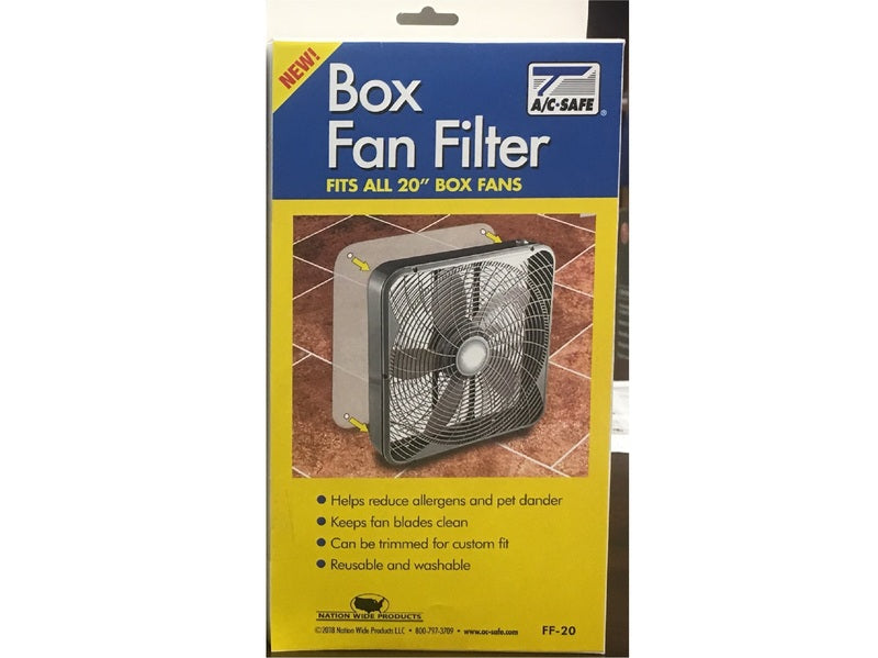 AC-SAFE - AC-Safe 20 in. W X 20 in. H X 1/4 in. D Polyester 6 MERV Box Fan Filter 1 pk - Case of 6