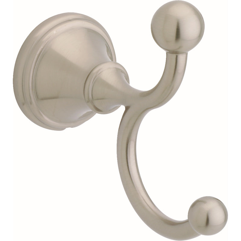 DELTA - Delta Crestfield 3.75 in. H X 3.9 in. W X 2 in. L Satin Nickel Double Robe Hook