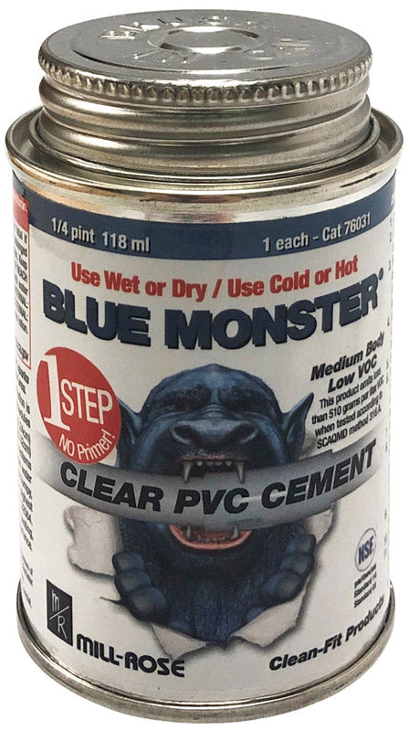 BLUE MONSTER - Blue Monster Clear Cement For PVC 4 oz