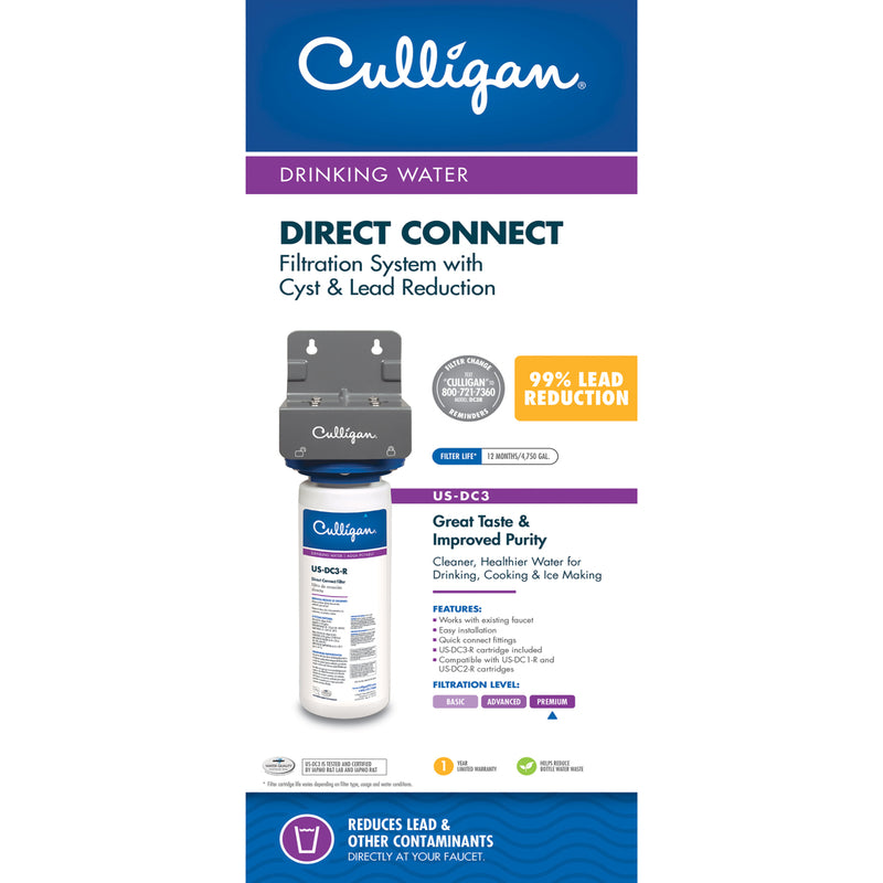 CULLIGAN - Culligan Direct Connect Under Sink Water Filtration System For Culligan [US-DC-3]