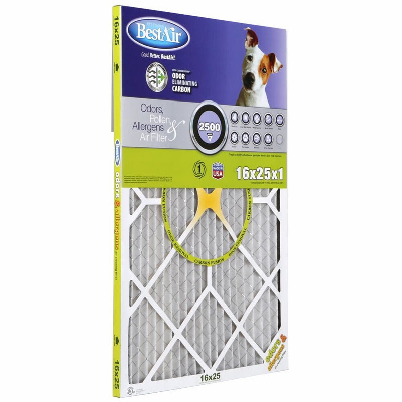 BESTAIR - BestAir 16 in. W X 25 in. H X 1 in. D 11 MERV Pleated Allergen Air Filter 1 pk - Case of 6