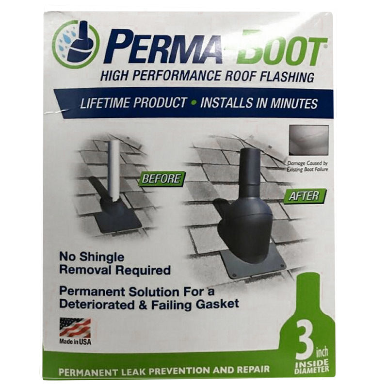 PERMA-BOOT - Perma-Boot 7-1/4 in. W X 8 in. L Plastic Roof Flashing Black
