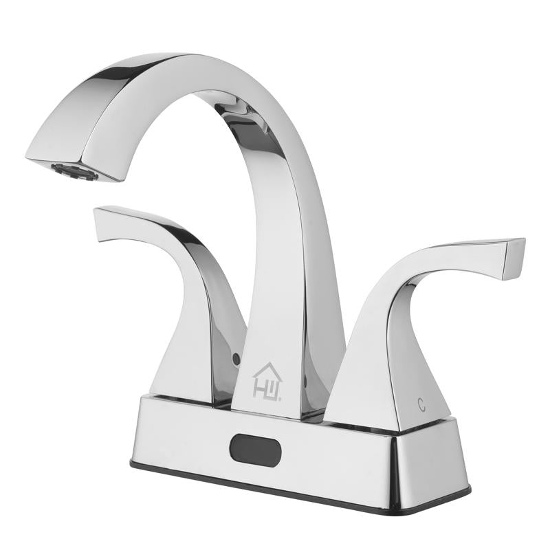 HOMEWERKS - Homewerks Chrome Motion Sensing Centerset Bathroom Sink Faucet 4 in. [27-B423S-HW]