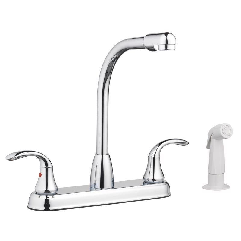 LDR - LDR Two Handle Chrome Kitchen Faucet Side Sprayer Included [0133900CP]