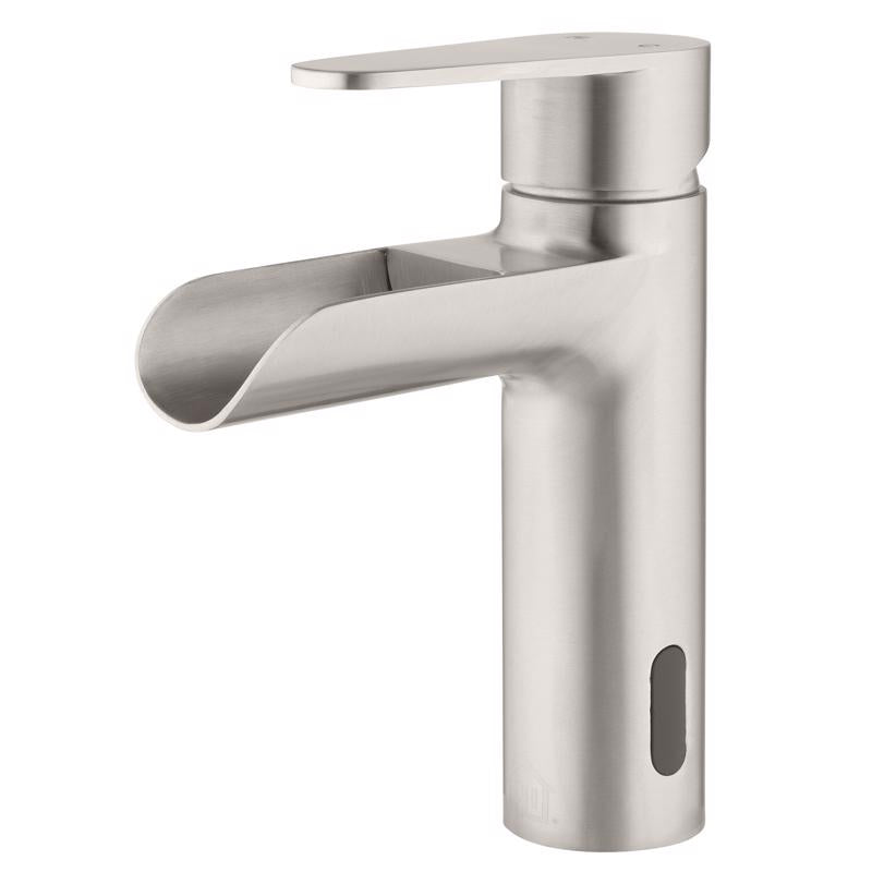 HOMEWERKS - Homewerks Waterfall Brushed Nickel Motion Sensing Single-Handle Bathroom Sink Faucet 2 in.
