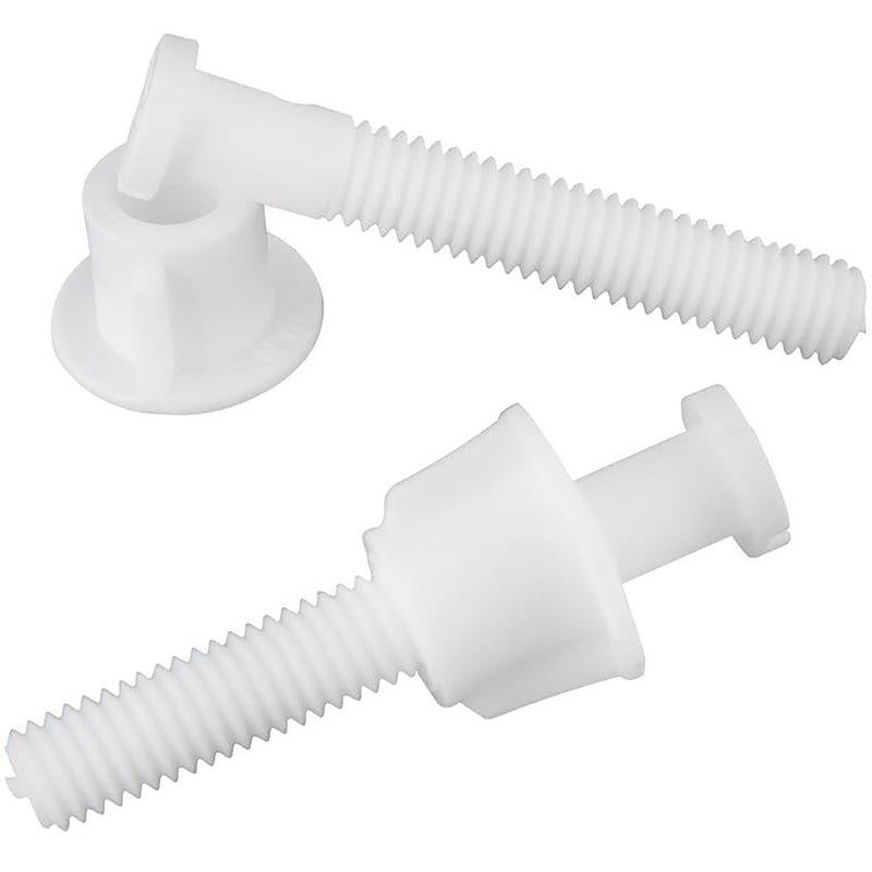 PLUMB PAK - Plumb Pak Toilet Seat Hinge Bolts White Plastic For Universal