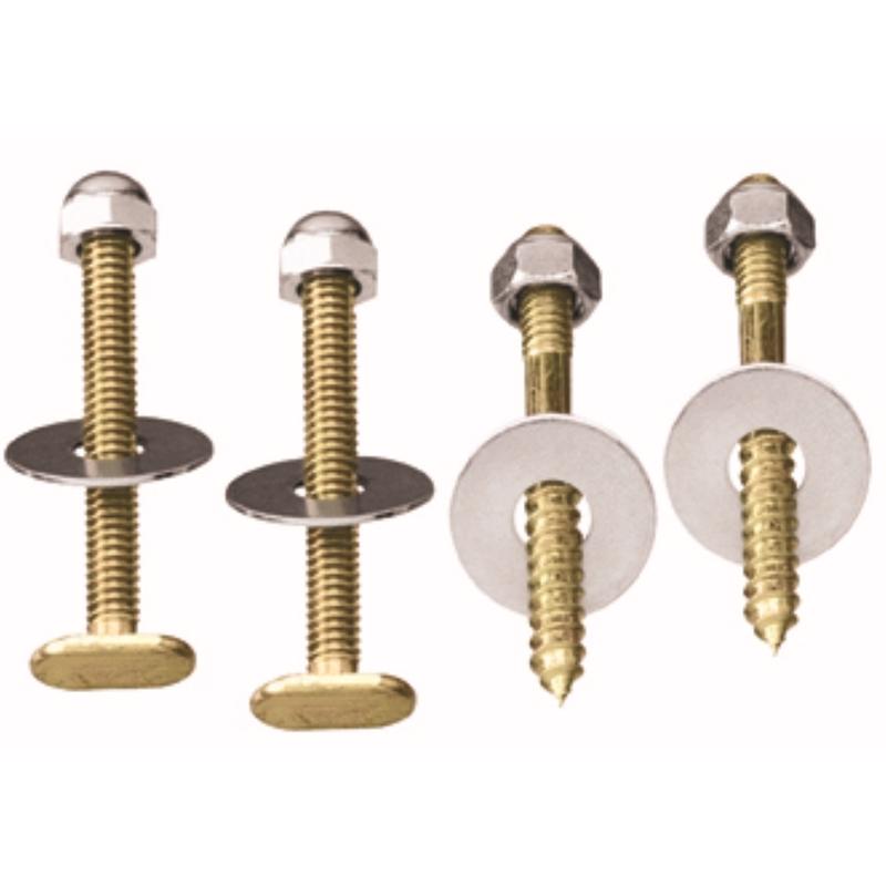 PLUMB PAK - Plumb Pak Toilet Bolts Set Plated Brass For Universal