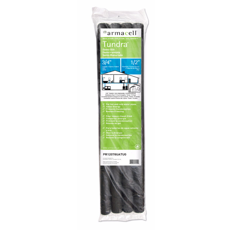 ARMACELL - Armacell Tundra 3/4 in. X 3 ft. L Polyethylene Foam Pipe Insulation - Case of 14