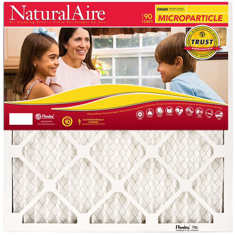 AAF FLANDERS - NaturalAire 14 in. W X 25 in. H X 1 in. D Synthetic 10 MERV Pleated Microparticle Air Filter 1 pk - Case of 6