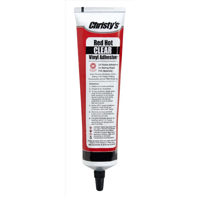 CHRISTY'S - Christy's Red Hot Clear Adhesive and Sealant For PVC/Vinyl 5.25 oz