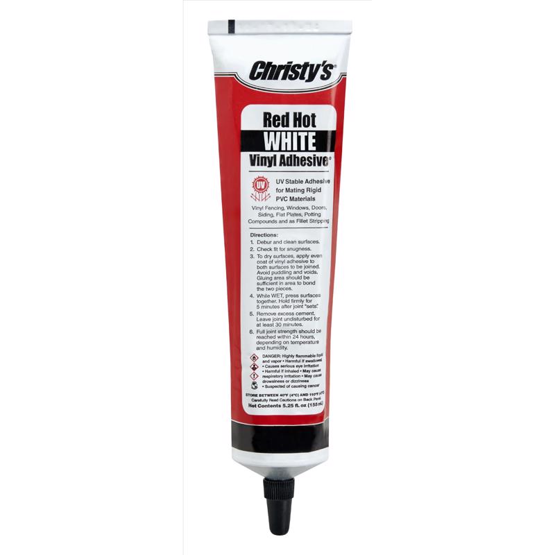 CHRISTY'S - Christy's Red Hot White Adhesive and Sealant For PVC/Vinyl 5.25 oz