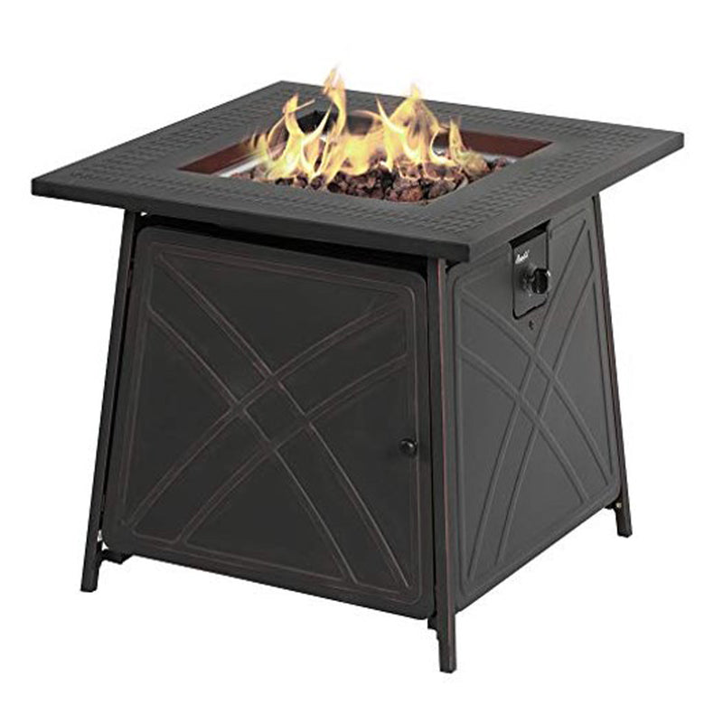 LIVING ACCENTS - Living Accents 28 in. W Steel Square Propane Fire Pit