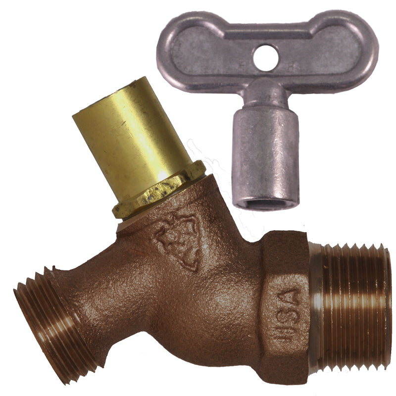 ARROWHEAD - Arrowhead 3/4 in. MIP X 3/4 in. MHT Brass No-Kink Hose Bibb