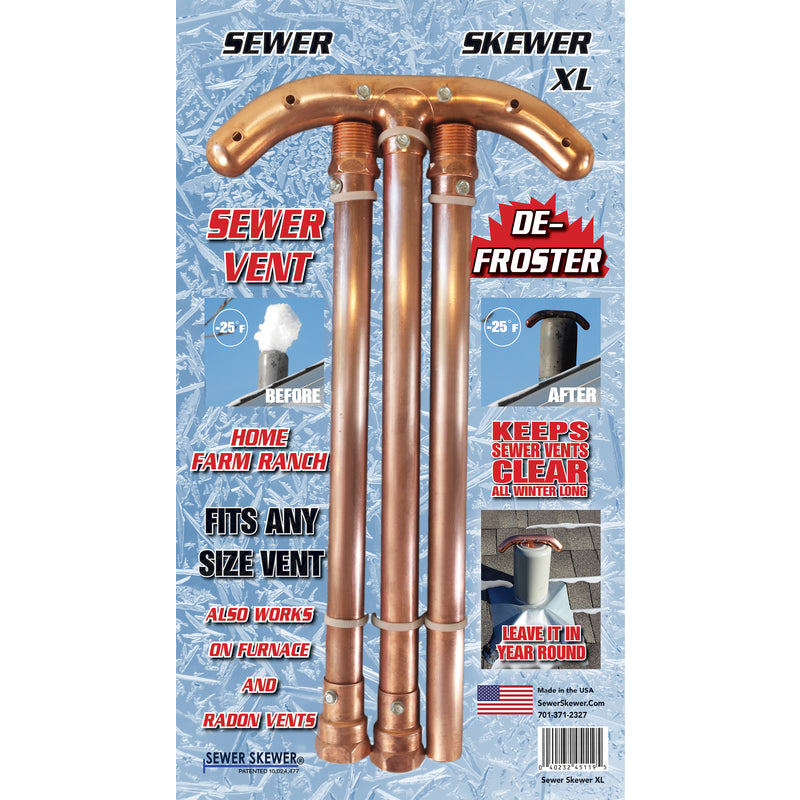 SEWER SKEWER - Sewer Skewer XL 47 in. L Copper Sewer Vent Defroster