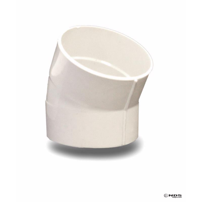 PLASTIC TRENDS - NDS Schedule 35 4 in. Hub each X 4 in. D Hub PVC Elbow 1 pk [4P04]