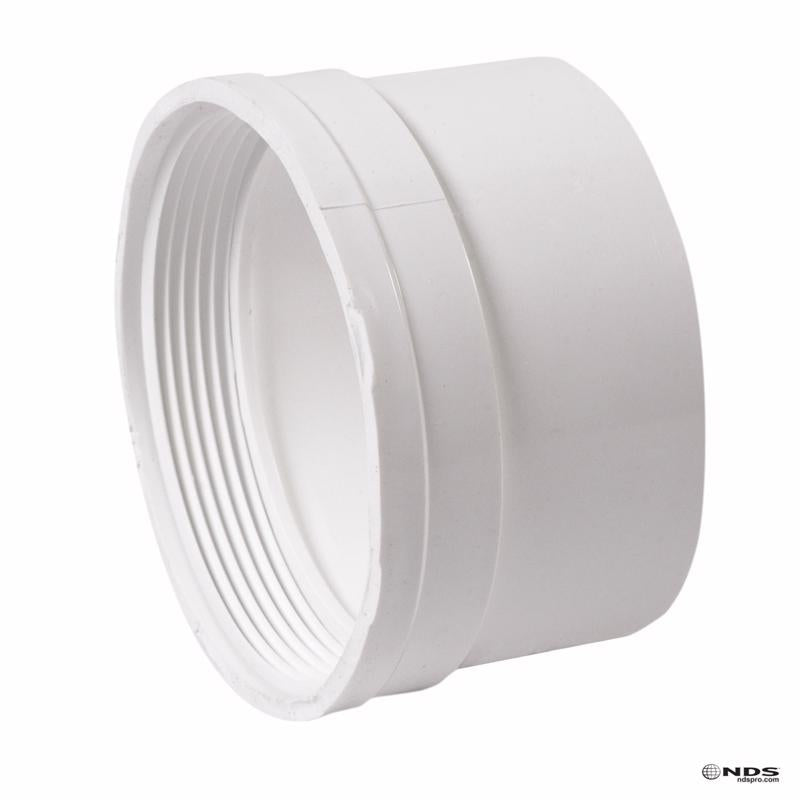 PLASTIC TRENDS - NDS Schedule 35 4 in. Hub each X 4 in. D FPT PVC Pipe Adapter 1 pk