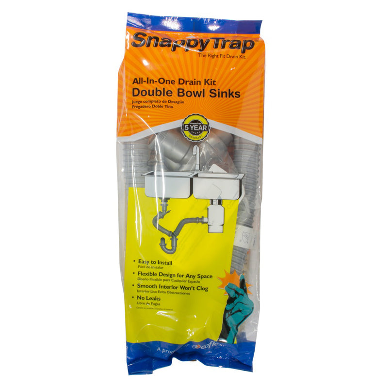 SNAPPY TRAP - Snappy Trap 1-1/2 in. D PVC Double Sink Drain Kit