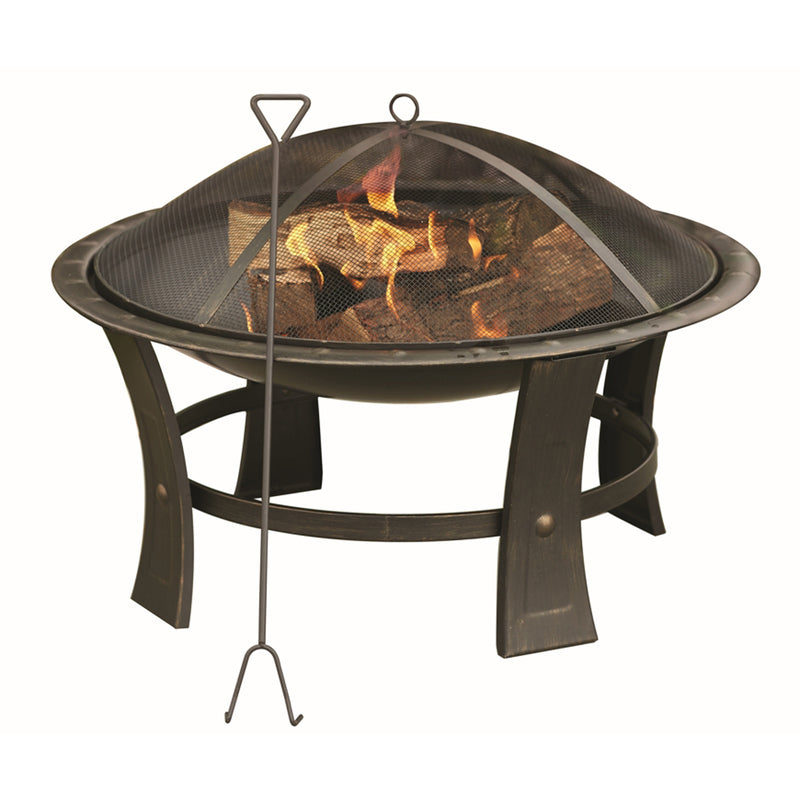 LIVING ACCENTS - Living Accents 29 in. W Steel Round Wood Fire Pit