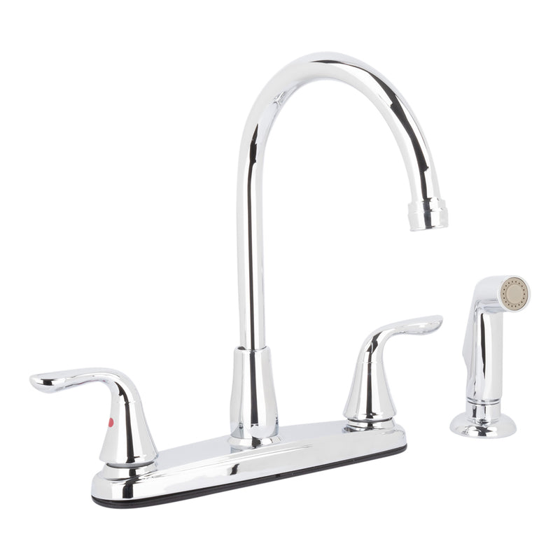 HOMEWERKS - Homewerks Two Handle Chrome Kitchen Faucet Side Sprayer Included [015 32154CP]