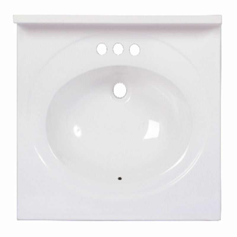 ARSTAR - Arstar Standard Cultured Marble Bathroom Sink 25 in. W X 22 in. D White