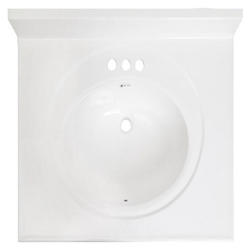 ARSTAR - Arstar Standard Cultured Marble Bathroom Sink 31 in. W X 22 in. D White