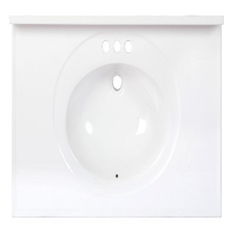 ARSTAR - Arstar Standard Cultured Marble Bathroom Sink 37 in. W X 22 in. D White