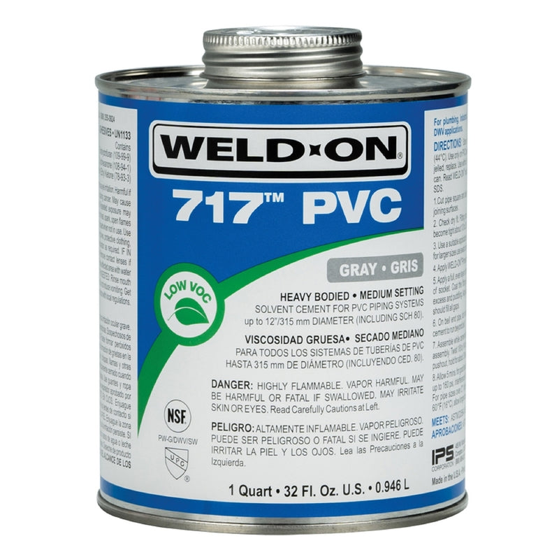 WELD-ON - Weld-On 717 Gray Solvent Cement For PVC 32 oz