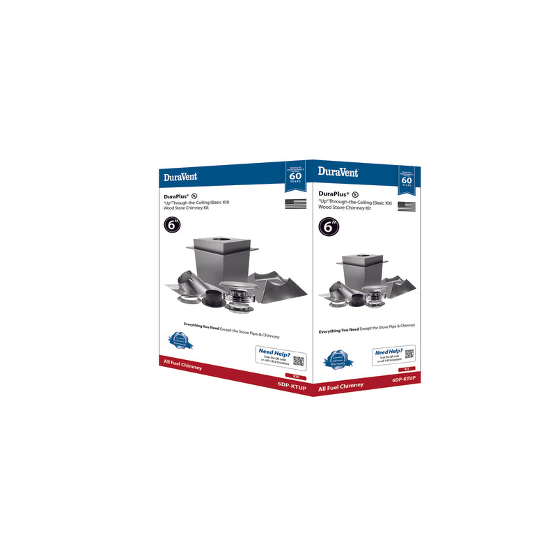 DURAVENT - DuraVent DuraPlus 6 in. D X 17 in. L Galvanized Steel Vertical Installation Kit