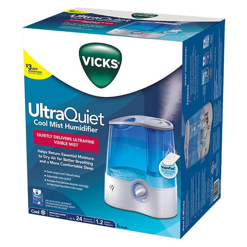 VICKS - Vicks 1.5 gal 150 sq ft Manual Cool Mist Ultrasonic Humidifier