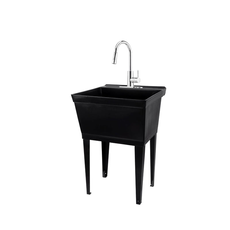 TEHILA - Tehila 22.875 in. W X 23.5 in. D Freestanding Plastic Laundry Tub [040 US6508BLKCP]