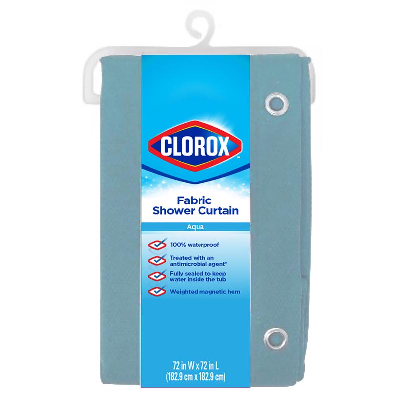 CLOROX - Clorox 72 in. H X 72 in. W Blue Shower Curtain Liner Fabric