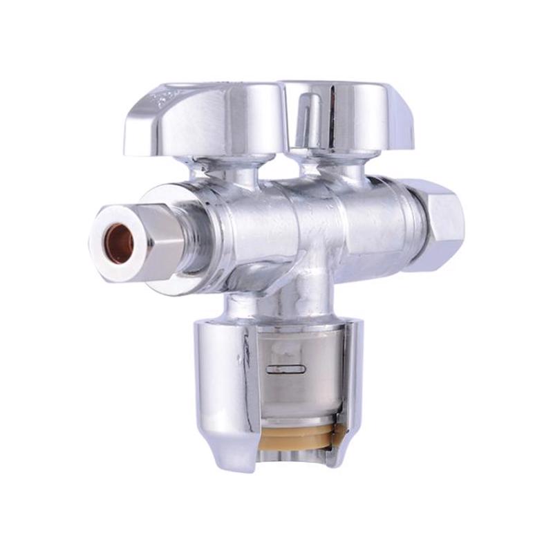 SHARKBITE - SharkBite 1/2 in. Compression X 3/8 in. Compression Brass Dual Shut-Off Valve [URDS123814]
