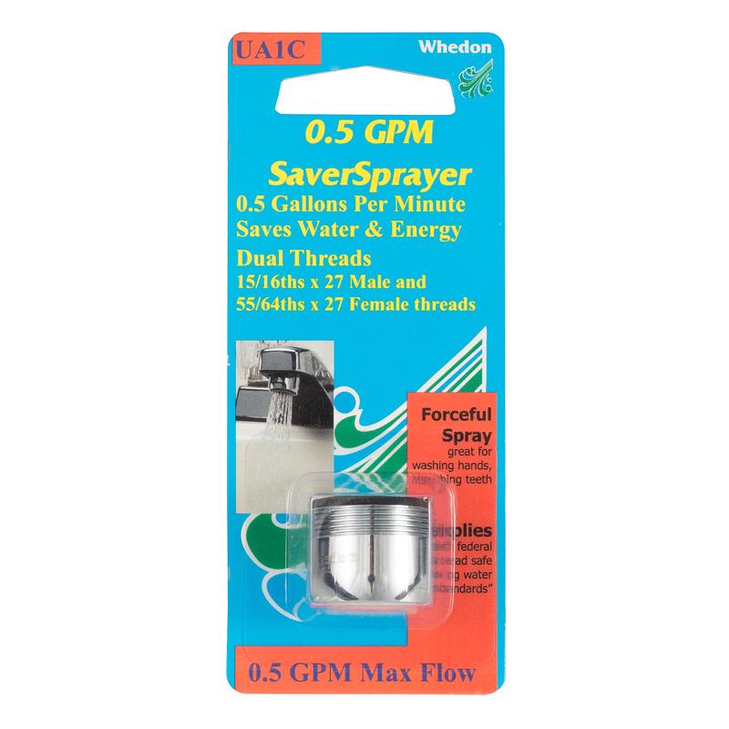 WHEDON - Whedon SaverSprayer Dual Thread 15/16 in.- 27M x 55/64 in.-27F Chrome Faucet Aerator