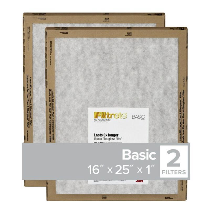 3M - 3M Filtrete 16 in. W X 25 in. H X 1 in. D Synthetic 2 MERV Flat Panel Filter 2 pk - Case of 24